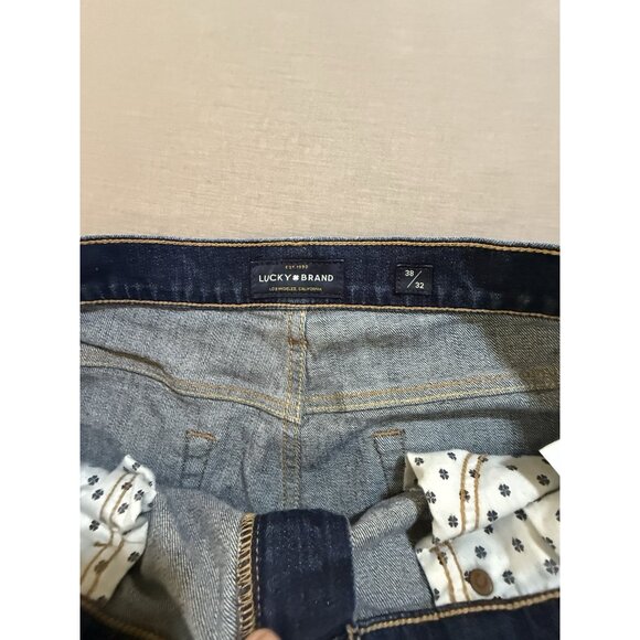 Lucky Brand Straight Jeans Mens 38 Blue Denim Pocketed Zip 38X31. - Picture 2 of 12